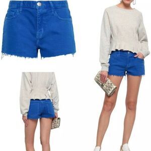 Current/Elliott The Boyfriend Cutoff Jean Shorts Nautical Blue NEW $178 32 (12)